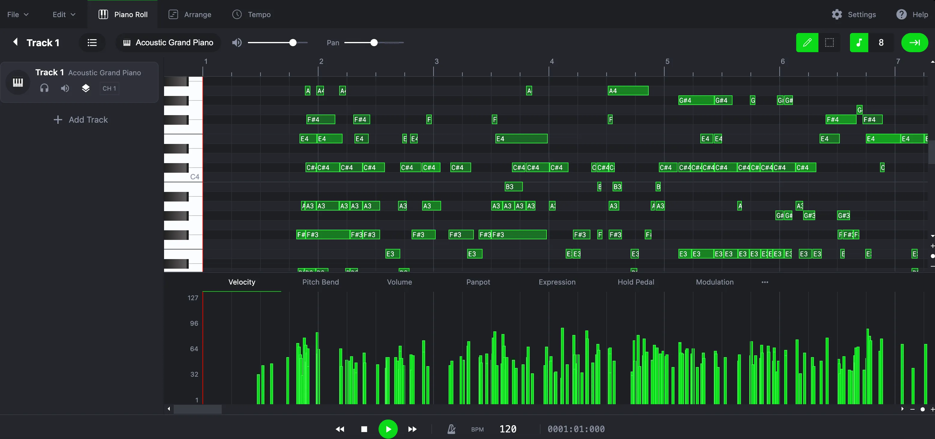 MIDI Editor Online